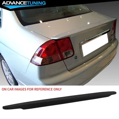 Se adapta a Honda Civic 2001-2005 sedán negro mate estilo OE alerón trasero tapa ABS Foto 1 de 4