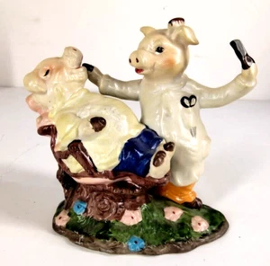 Statuina vintage ceramica barbiere negozio parrucchiere maiale di Siviglia barbiere maiale - Foto 1 di 9