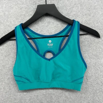 Old Navy Active Sports Bra Women's Size Small Teal Green Raceback Wireless - Imagem 1 de 4