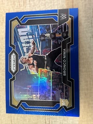 2024 Panini Prizm WWE - Blue Prizm #56 Bronco Nima /199 (RC) - Image 1 of 4