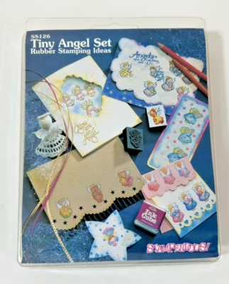 Stampendous Tiny Angel Rubber Stamp Set SS126 "Angels are Watching Over You" NEW - Image 1 of 4