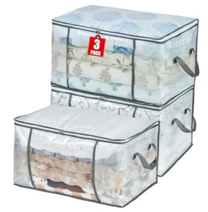 80L Clear Large Storage Bag, Clothes Storage Containers for Organizing 3 - Picture 1 of 7
