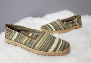 Easy Spirit scarpe donna misura 9W larghe slip on oliva espadrillas naturali NUOVE - Foto 1 di 5