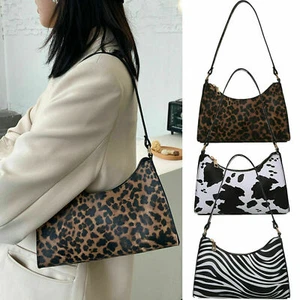 Kleine Damen-Schultertaschen aus PU-Leder Leopardenmuster Handtasche Umhängetasche Beuteltasche - Bild 1 von 14