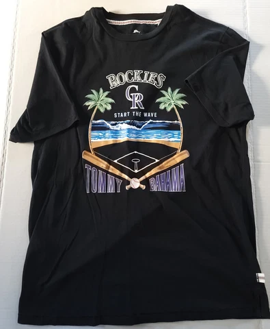Tommy Bahama Colorado Rockies T Shirt Start the Wave Black Size Sm 2020 MLB $70 Cover