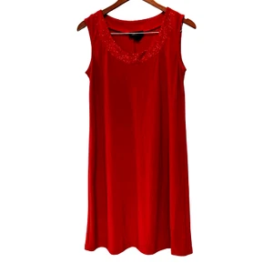 R&M RICHARDS Damen ärmellos bestickt Ausschnitt rot Kleid Größe 6 - Bild 1 von 5