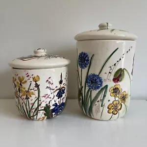 Vintage Rare Daisy Ware Australia Ceramics Canister Set Floral Signed - Bild 1 von 23