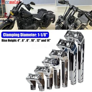 Club Style 1 1/8" Handlebar Riser 6/8/10/12/14" Pullback For Harley Dyna Softail - Imagen 1 de 28