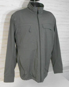 EDDIE BAUER TRAVEX Sz. XL Men Gray SOFTSHELL Jacket Full Zip STRETCH bLUE - Picture 1 of 12