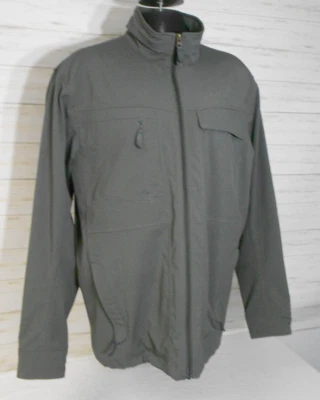 EDDIE BAUER TRAVEX Sz. XL Men Gray SOFTSHELL Jacket Full Zip STRETCH bLUE - Image 1 of 4