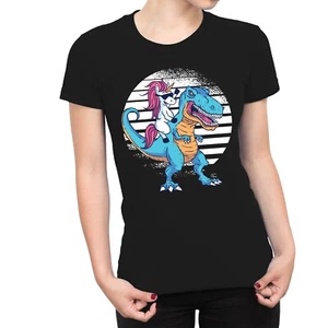 Camiseta 1Tee para mujer unicornio montar dinosaurio - Imagen 1 de 5