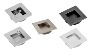 Recessed Flush Sliding Door Handle Finger Pull Square 40 x 40 x 10mm 5 Colours - Picture 1 of 9