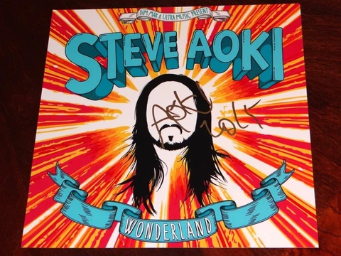 STEVE AOKI SIGNED WONDERLAND 12X12 ALBUM COVER PHOTO PRODUCER DJ!!! Cover