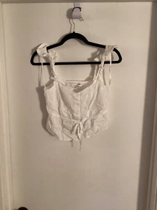 Women NWT "Louna" white eyelet sleeveless short top. Size Med. Reg $124.99 - Picture 1 of 2