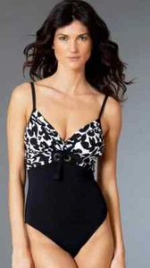 Bleu Rod Beattie Shes A Cheetah Empire Waist Maillot One Piece Swimsuit Sz 6 NWT - Picture 1 of 2