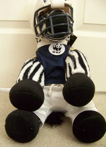 SD San Diego Chargers plush Zebra Build A Bear WWF 15" seated NFL c38859 Cover