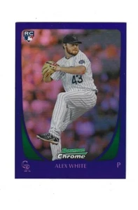 2011 Bowman Chrome Draft Purple Refractors #90 Alex White COLORADO ROCKIES - Picture 1 of 2