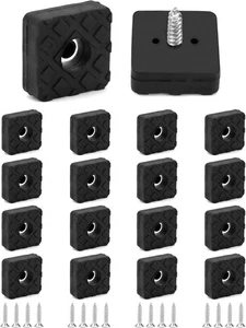 ® 18PCS Non-Slip Rubber Feet 22X22X9 Mm for Garden Furniture Chairs - Square Rub - Picture 1 of 7