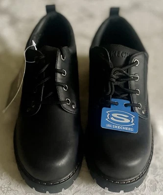 New Men Skechers, Tom Cat Utility Shoes, Black Leather, 8 ½ M in Box - Изображение 1 из 4