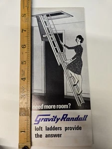 Vintage 1970s Gravity-Randall Loft Ladder Brochure Aluminium Stairways Pakaway - Picture 1 of 4