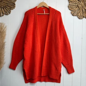 Free People cardigan sweater chunky oversized cotton blend Medium - Picture 1 of 6