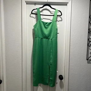 Blue Rain Green Silk Dress Size Medium - Picture 1 of 3
