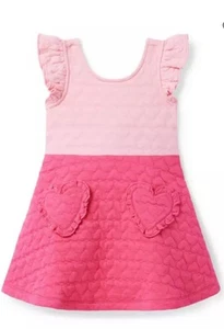 Janie and jack pink Quilted Heart Pocket Dress Sz 6 - Picture 1 of 6