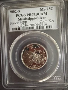 2002-S Mississippi Silver 25c PCGS PR 69 DCAM - Picture 1 of 2