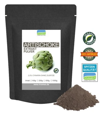 VIVAMEO HEALTH CARE Artischocken Extrakt Pulver 2,5% Cynarin • ohne Zusätze mit Zertifikat 500 g