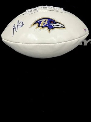 Fútbol americano firmado por Ray Rice Baltimore Ravens RB certificado por PSA Foto 1 de 2