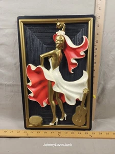Vintage Mid Modern Spanish Flamenco Lady 3D Wall Art Decor #1 - Picture 1 of 2