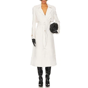 Bardot White Faux Leather Trench Coat Size S - Picture 1 of 5
