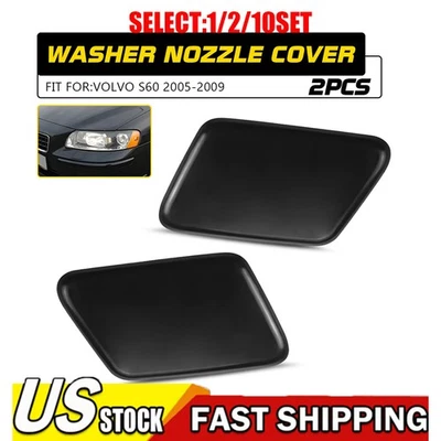 Cubierta de arandela de faros delanteros negra lado izquierdo+derecho para Volvo S60 05-09 1~10X Foto 1 de 4
