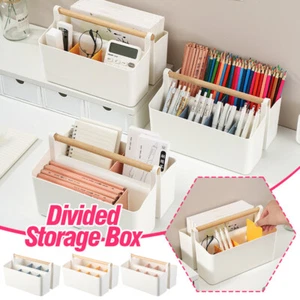 Stationery Pen Compartment Storage Box Wooden Handle Remote Control Storage Box - Bild 1 von 27