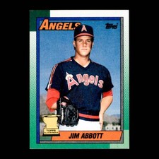 Jim Abbott 1990 Topps Rookie California Angels #675 Set Break Great Condition! 3
