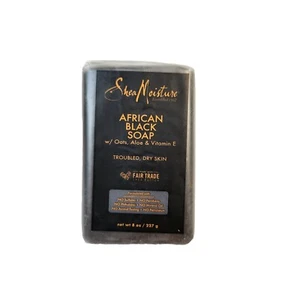 Shea Moisture African Black Soap Bar with Shea Butter 8 oz. NEW/SEALED - Picture 1 of 5