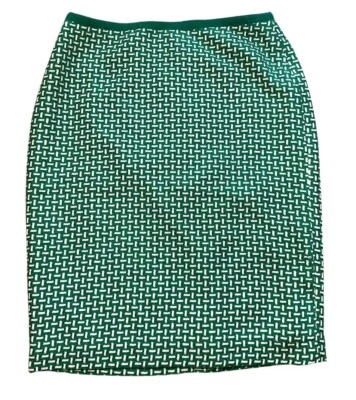 Lápiz TALBOTS 6 Clásico Kelly Verde Blanco Tweed Tejido de Cesta Forrado Línea A Nuevo con Etiquetas Foto 1 de 4