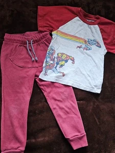 Boys Outfit Cat & Jack pants Maroon 4T and Marvel Shirt Size 4T - Picture 1 of 3