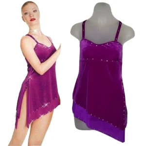 Regenbogen LILA Kind Medium Tanzkostüm Stepp Lyrisch Skate Ballett Kleid Neu - Bild 1 von 9