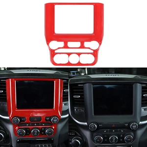 1PC Red Center Console GPS Navigation Panel Frame Trim For Dodge Ram 1500 2018+ - Imagen 1 de 8