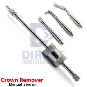 Crown Remover Manual With 3 Tips Bridge Removal Restoration Dental Instrument CE - Picture 1 of 4
