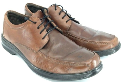 Scarpe eleganti stringate Clarks Euclid 4 occhi Oxford da uomo 11 M marroni in pelle grembiule punta