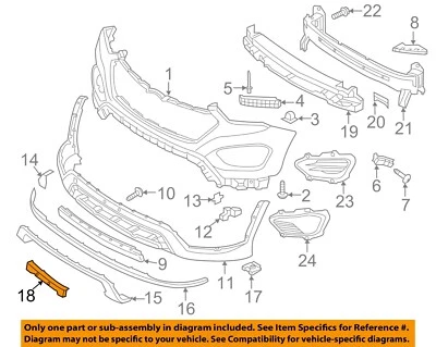 Parrilla de parachoques delantero HYUNDAI OEM Santa Fe - marco de placa de licencia 86560B8010 Foto 1 de 2