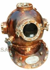 Morse US Navy Brand V Diving Divers Helmet Antique Copper & Brass 18 "Full Size