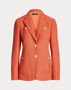 RALPH Lauren LAUREN Leinenmischung Herringbone Blazer GRÖSSE 14W - Bild 1 von 9