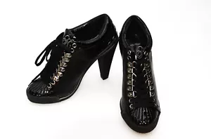 Lace-Up Women's Ankle Boots Patent Leather Killah Black Lace Up Gr35 - Picture 1 of 1