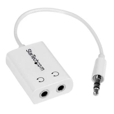StarTech MUY1MFFADPW White Stereo Splitter Adapter - 3.5mm Male to 2x 3.5mm - Image 1 of 3
