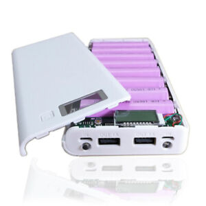 8x18650 Dual USB Flashlight Battery Charger Box Power Bank Holder DIY Shell C~m'
