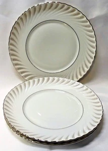 Royal Tettau Germany Shaw's Annette Salad Plates x3 Swirled Taupe Tear Drops Rim - Picture 1 of 4