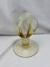 Cambridge Glass Amber Yellow Gold Calla Lily Vase Candleholder